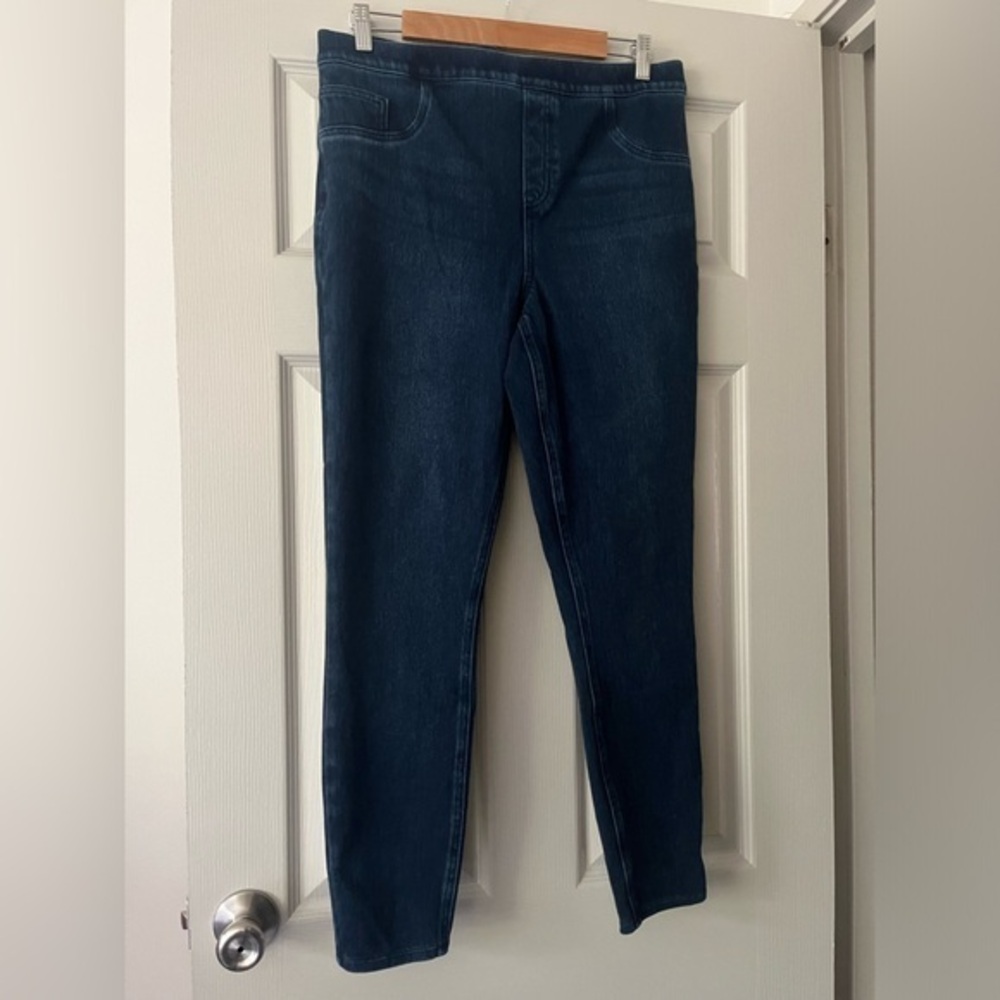 Spanx Dark Blue Denim Pull on Jeanish Leggings XL Jeggings Shapewear